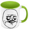 Tasse, Farbe Premium, Grün – Me Gusta Meme Face Internet Troll Fun Witz – Tasse mit Henkel und farbigem Innenfutter