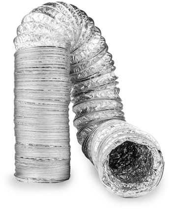 SYSTERM Flexible Luftleitungen aus Aluminium für Lüftung Ø200mm. Aluminium Flex Rohr Flexschlauch Flexrohr Aluflexschlauch Lüftungsschlauch Länge 10m Temperaturbereich: von -30°C bis +140°C (Ø200 mm)