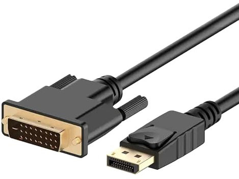 Pipestation Cavo da DisplayPort a DVI, 1,8 m, da DVI a DisplayPort, da maschio a maschio, da DVI a DP, cavo DisplayPort da DP a DVI, cavo video digitale DVI-D 24+1, per monitor PC e laptop