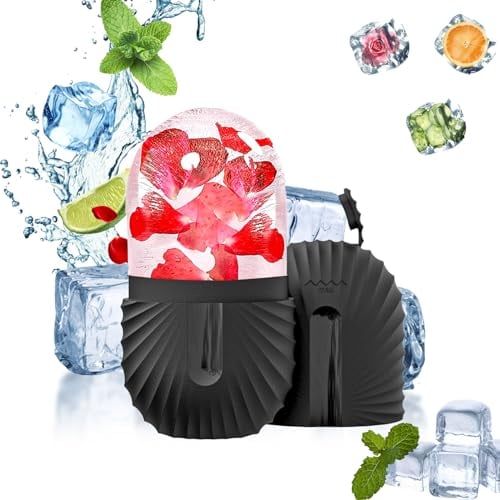 RoseFlower Ice Face Roller, Ice Roller Gesicht Eis Roller Gesicht, Eis gesichtsroller Eisroller für Gesicht und Augen, Silikon Wiederverwendbares Facial Ice Roller Ice Cube für Gesichtsmassage