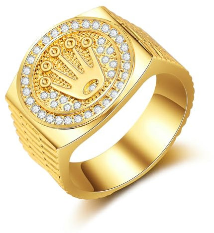 GleaMora Titanstahl Unisex Krone Ring Personalisierter Ring Ins Stil Hip Hop Ring Einfacher trendiger Schmuck Licht Luxus Party Geschenk