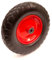 4.80/4.00-8 Wheel & 16 Inch Solid PU Tyre Metal Red 20mm Bearings Wheelbarrow Garden Barrows Carts Trailers 150 kg Maximum Load