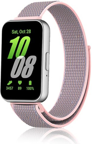 SeNool Cinturino Compatibile con Samsung Galaxy Fit 3, [Nylon Ricambio Bracciale] [Leggero, Resistente], Band per Samsung Galaxy Fit 3 - Rosa