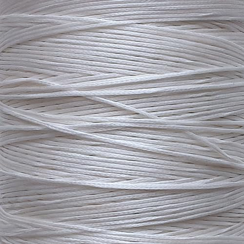 Mart-Mon 1.5mm Waxed Cord - 5 meters, Strong Nylon Woven Thread for Jewellery, Bracelet, Necklace Making (WHITE - 5m), 1.5WNC5