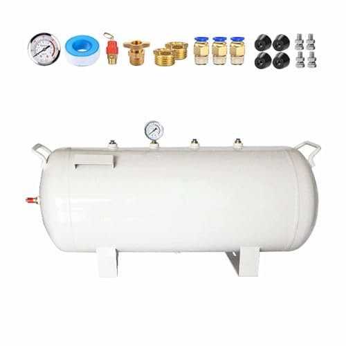 CHZDPP lufttank Metall-Luftkompressor-Tank mit Montagesatz, 2 5 8 10 13 20 26 Gal großer Gaslagertank für Pressluft, Stabiler Lufttank für Kompressor(100L/26.4Gal)