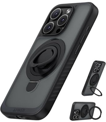 Anker MagGo Magnetic Case with 360° Soft Silicone Ring Stand for iPhone 14 Pro Max, Slim and Durable MagSafe-Compatible Protective Cover, 2-in-1 Shockproof Case Exclusively for iPhone 14 Pro Max