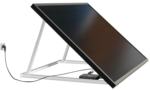 Kit Solaire Autonome Connecté KATEZER - Solution Prêt à Brancher - Panneau Bifacial Katezer - Installation Facile - Suivi de Production - 3 Types de Pose : Sol, Mur, Balcon (KIT SIMPLE 420W)