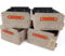 Miqio® Design Aufbewahrungsbox aus Filz mit Ledergriff | hochwertiger Korb aus Filz | Filzbox mit Echtleder Griffen | beige | Filzkorb 4er Set