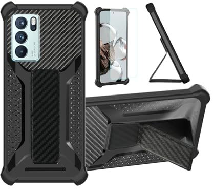 Aroepurt Hülle Für Realme 6 PRO Hülle Case Handyhülle Schutzhülle Cover [mit gehärtetem Glas-Screen-Protector] Hybrid [Folding Support Magnetic] [Frosted Anti-Fingerprint] Schwarz