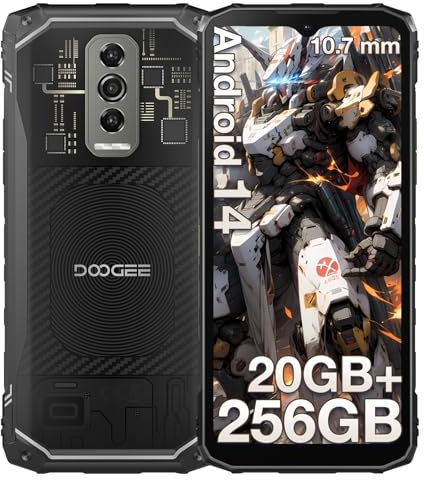 DOOGEE Blade 10 Ultra Rugged Smartphone 2024, 20GB +256GB/TF 2TB, Android 14 Telefono Indistruttibile,10.7mm Ultrasottile,5150mAh, 6.56 HD+ 90Hz, 50MP, IP68/69K/Dual SIM/Face ID/NFC/GPS