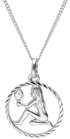 trendor Jungfrau Sternzeichen Halskette Silber 925 68260-09 | zeitloser Halsschmuck für Damen und Herren, elegantes Accessoire