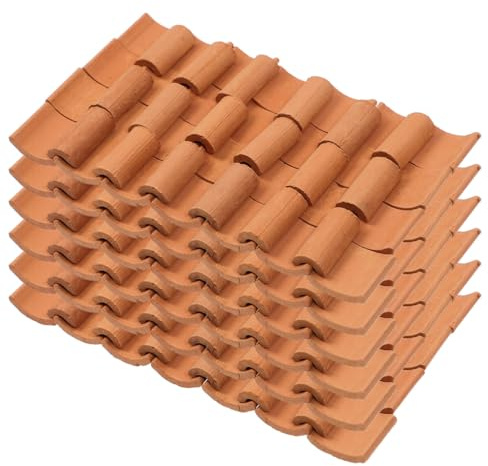 WOONEKY 120 pcs Mini Roof Tiles Miniature Roof Tiles for Dollhouse Scene Accessories for Sand Table Layout Train Station Scenery Mini Garden and Model Building Crafting