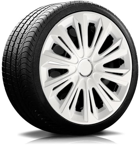 Autoteppich-Stylers RADKAPPEN RADBLENDEN RK06 Weiss glänzend für 16 Zoll Stahlfelgen 4 Stück