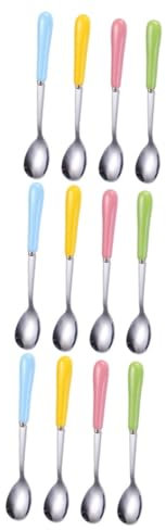 Cabilock Juego De 3 Cucharas De Acero Inoxidable Con Mango De Cerámica Multiusos Para Café Condimentos Té Helado Agitadores Vajilla Para El Hogar 4 Unidades X 3