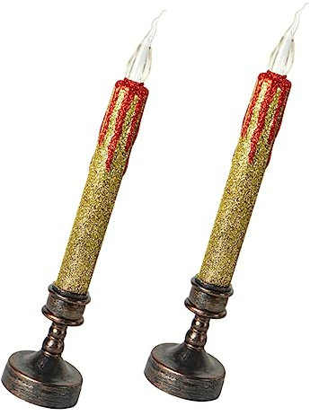 HOMSFOU 4stücke Weihnachtskerzen Mit Goldenen Akzenten Flammenlos Für Hochzeiten Und Festliche Dekorationen Tischbeleuchtung Für Weihnachten Und Partys