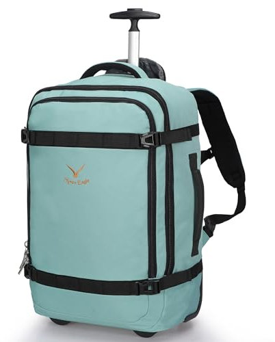 Hynes Eagle Valise Trolley Bagage Soute Roulette Valise Bagage de Cabine Sacs de Voyage a roulettes Sac a Dos Cabine Avion 42L Vert avec Poche pour Bouteille d'eau