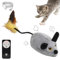 DAOUZL Elektrische Spielmaus für Katzen, Fernbedienung Maus Katzenspielzeug, Interaktives Katzenspielzeug mit LED-Licht Realistischen Geräuschen USB-Aufladung, Katzen (Grau)