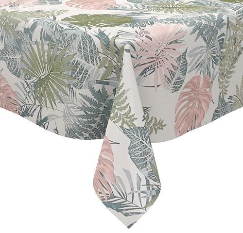 KEVKUS Wachstuch Tischdecke C141772 Dschungel Monstera wählbar in eckig, rund und oval - Größe eckig 50x140cm mit Paspelband