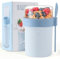 Müslibecher to Go, Joghurtbecher to Go, Müsli to Go Becher (560ML+220ML), Joghurt to Go Becher mit löffel, Müslibox to Go, Porridge Becher to Go, Auslaufsicherer Müsli Cup Becher Lunchpot(Nordic Blue)