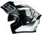 Oubaiya Casco de Motocicleta de Cara Completa, Solapa, Casco de Motocicleta Modular con Doble Visera, Aprobado por la ECE, para Hombres y Mujeres Adultos (Blanco (termitas), M)
