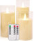 salipt LED Kerzen im Glas, Flammenlose Kerzen mit Beweglicher Flamme, Elektrische Kerzen mit Fernbedienung, 3er-Set Kerze mit Timer, Durchmesser 7.6 cm, Höhe 10.2 12.7 15.3 cm