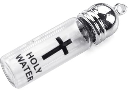 JTQYFI Botella de agua bendita de cristal con tapa, botella de oración, agua bendita, recipiente vacío para ceremonias religiosas y altares domésticos