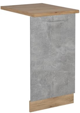 Vicco Tapa del lavavajillas R-Line, Hormigón, 45 cm, ET Roble