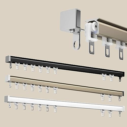 Heavy Duty Deckenvorhangschiene System für Büro und Zuhause Schiebevorhangschiene zum Aufhängen eines Gartenhauses, Vorhang Raumteiler, Aluminium