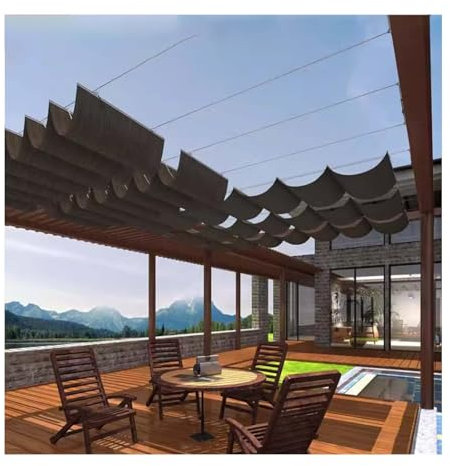 Tenda avvolgibile per pergola, per esterni, veranda, garage, cortile, 78,7 x 3 m, parasole scorrevole