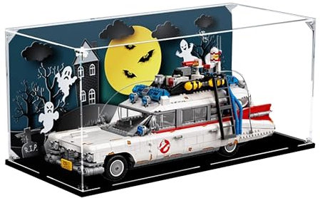 Vetrina in acrilico per Lego 10274 Ghostbusters Ghost Car, scatola antipolvere da 3 mm, espositore compatibile con Lego 10274 (modello non incluso) (sfondo 3 mm B)