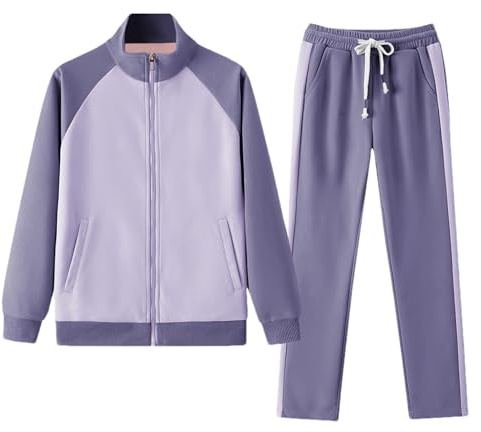 amropi Donna Tuta da Vello Foderato Giacca con Cappuccio e Jogging Pantaloni Inverno Caldo Sportivo Completo