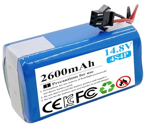 Batterie De Remplacement 14,4 V 2600 MAh/3500 MAh For Aspirateur Robot, Compatible Avec Les Modèles Proscenic 850T Et 850P, Ainsi Que Neatsvor X500, X520 Et X600 (Li-ion).(2600mAh)