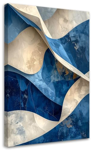 Feeby Wandbild - Wohnzimmer Modern Deko - Abstrakt Formen Figuren - 80x120 1tlg - Bilder Leinwand - Bild auf Leinwand Schlafzimmer - Leinwandbilder für die Wand - Canvas Painting - Fotokunst