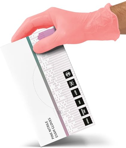 RE-GEN Pink Nitrile Powder Latex Free Disposable Gloves | Heavy-Duty Multi-Purpose, Medical, Health & Beauty, Janitorial, Automotive, Catering | 100 Gloves/Per Box (Small 100pc Box)