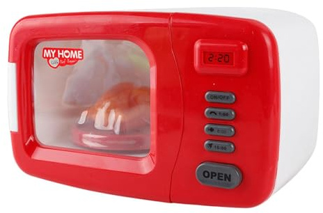 QUXVUIS El Mini Horno de microondas de Juguete Mejora el Juego Roles Cocina los niños y vínculo Familiar a través del Juego simulación Aprendizaje Interactivo del Horno microondas,