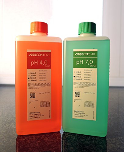 pH Pufferlösung pH 4,01 + pH 7,00 je 500 ml – Kalibrierlösung & Eichlösung für pH-Elektroden, Industriequalität, Made in Germany