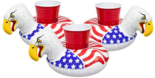GoFloats Inflatable Pool and Hot Tub Drink Holders (3 Pack) (Choose - Unicorn, Flamingo, Palm Tree and More)