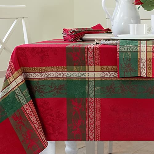 Benson Mills Holiday Legacy Jacquard-Tischdecke für Weihnachten, Winter und Urlaub (Mehrfarbig, 152,4 x 213,4 cm, rechteckig)