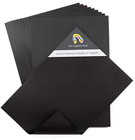 The Magnet Shop Einfache, flexibel Magnetfolien – Starke Autobahnqualität (Schwarz, A4-Blätter)