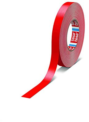 tesa Band 4651 Premium Gewebeband - Starke Klebkraft, versch. Breiten & Farben (50m x 12mm, rot)