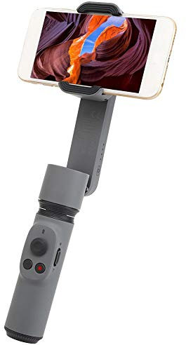 Kamerastabilisator, Kunststoff Grau Rotierender Klappspeicher Handkugelkopfstabilisator Vlog Anti-Shake-Handy-Selfie-Stick für Außenaufnahmen