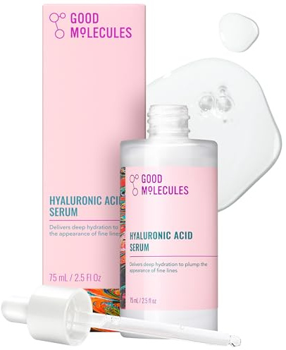 Good Molecules Hyaluronic Acid Serum - 1% Hyaluronic Acid Non-Greasy Ultra hydrating Serum Facial Moisturizer for Plumper Skin, Skin Care for Face