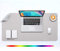DOBAOJIA Alfombrilla de Ratón XL, Mousepad Grande, Almohadilla de Escritorio, Vade Escritorio, Tapete de Escritura, Estera Oficina, Uso Doble Cara Cuero PU Impermeable 80 x 40cm (Gris Claro/Plateado)