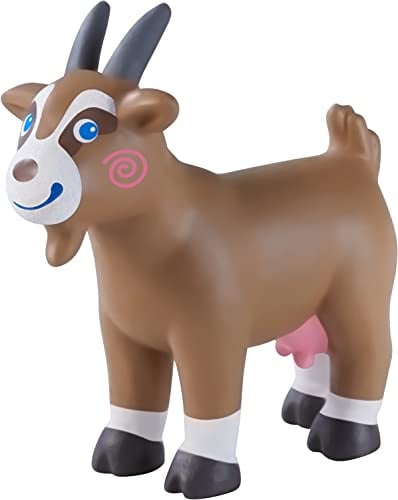 HABA Little Friends Ziege - Ziegenbock-Spielfigur für Kinder ab 3 Jahren - Bauernhof-Tiere für kreatives Rollenspiel - aus robustem Kunststoff - 1305634001