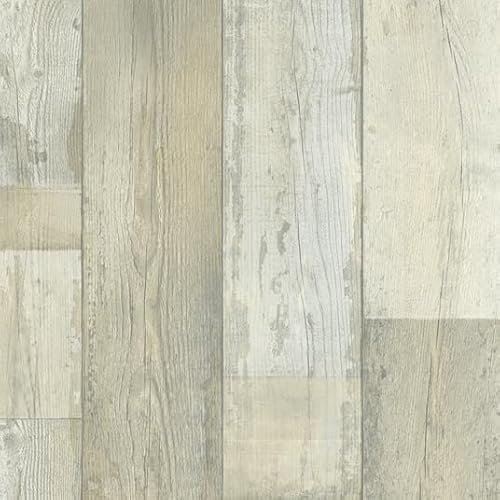Sol Vinyle First - Imitation parquet Vintage Blanchi - Rouleau de 4m x 3.00m