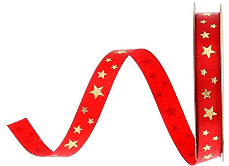 Aeromdale Weihnachts-Geschenkband Aufschrift Merry Christmas rotes Ripsband Weihnachts-Thema für Hochzeit Handwerk Geschenk Schleifenherstellung Schnürsenkel Party 9.1 m 10 mm 1 Rolle