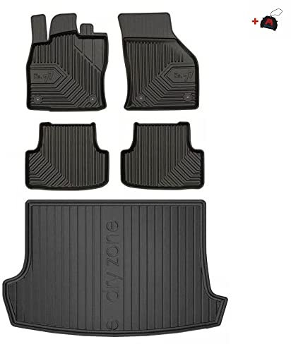 M MOTOS Set de alfombrillas de goma y alfombrillas de maletero para Volkswagen T-Roc desde 2017 Mejora la comodidad de tus viajes con la alfombrilla antideslizante para coche 3D- alfombrillas para tod