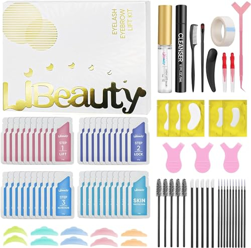 Libeauty Wimpernlifting und Augenbrauenlaminierung, 40 Stück Lash Perm Professional Kit, komplettem Werkzeug und Keratin, Curling Perming Salon und Heimgebrauch, hält etwa 6-8 Wochen