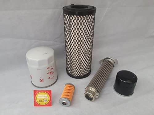 Filter - Set (groß) kompatibel mit Iseki TH 4330 FH mit Motor Iseki Ölfilter, Luftfilter, Kraftstofffilter, Hydraulikfilter