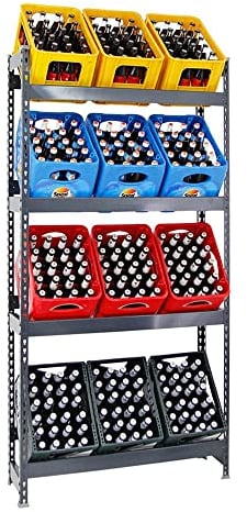 PROREGAL Getränkekistenregal High Big Camel | Anthrazit | 12 Kisten | HxBxT 200x100x30cm | Kistenregal Getränkeregal Wasserkistenregal Bierkistenregal